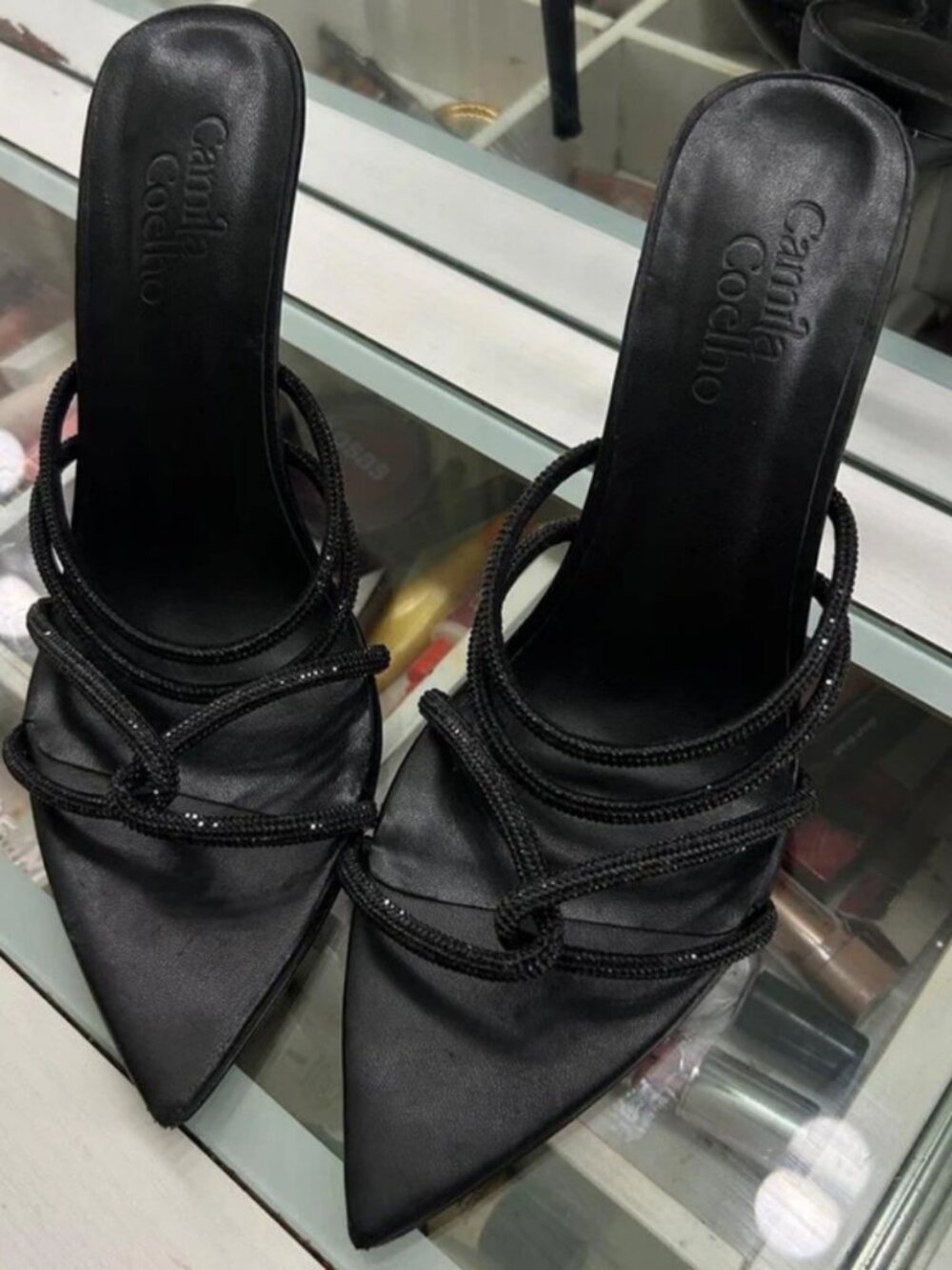 Camila Coelho Black Kitten Heels